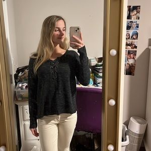 American eagle dark grey sweater